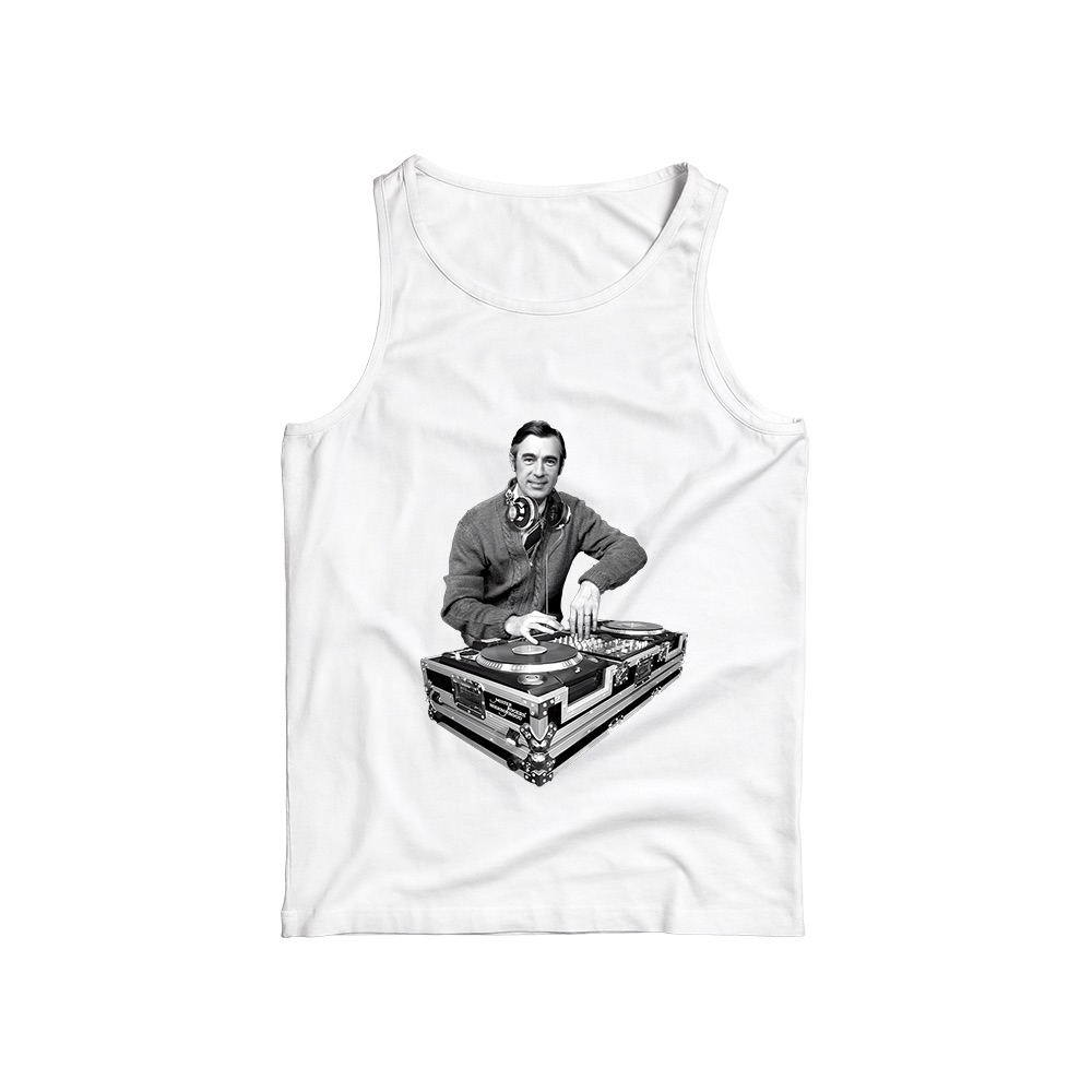 Mister Rogers DJ T-Shirt – Vintage Fred Rogers Neighborhood Music Parody Graphic Tee