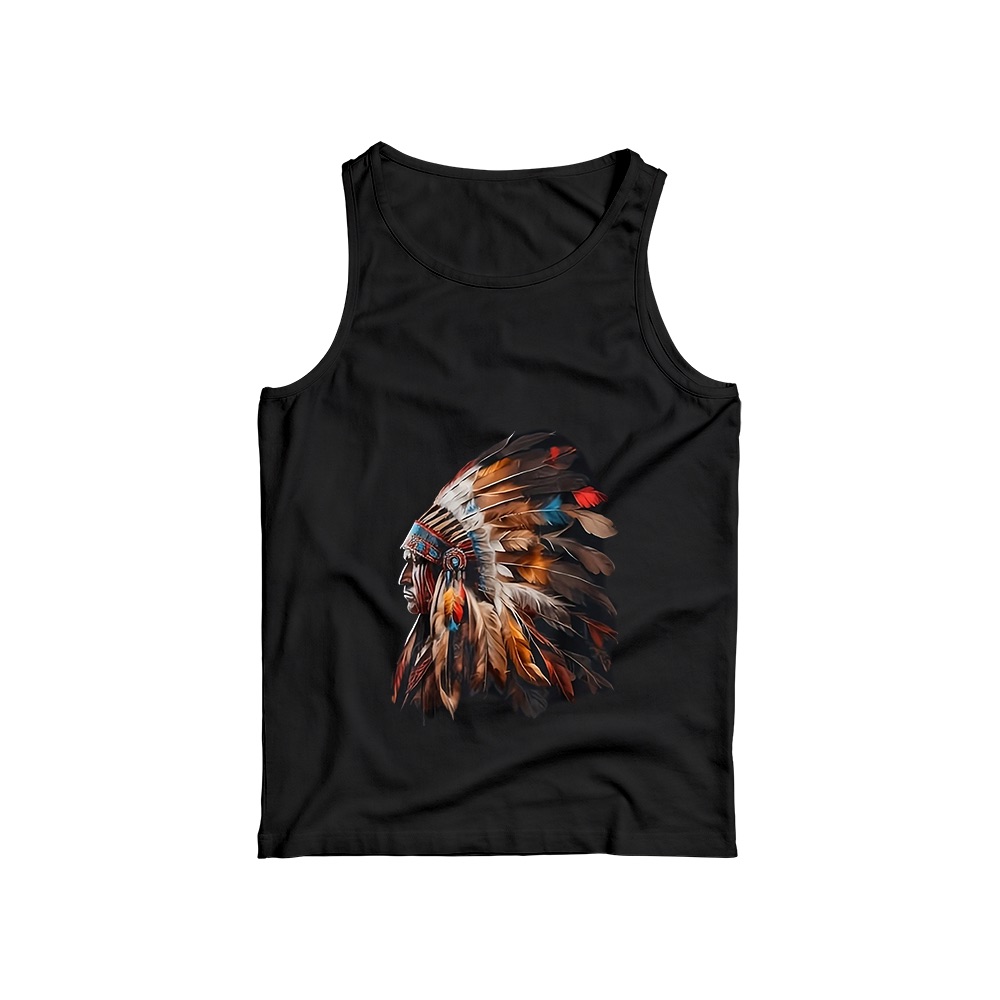 Native American Chief T-Shirt – Vintage Headdress Indigenous Warrior Graphic Tee
