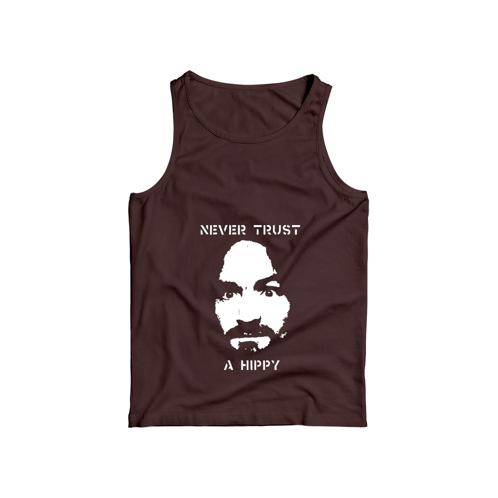 Charles Manson T-Shirt – Vintage Never Trust A Hippy Cult True Crime Graphic Tee