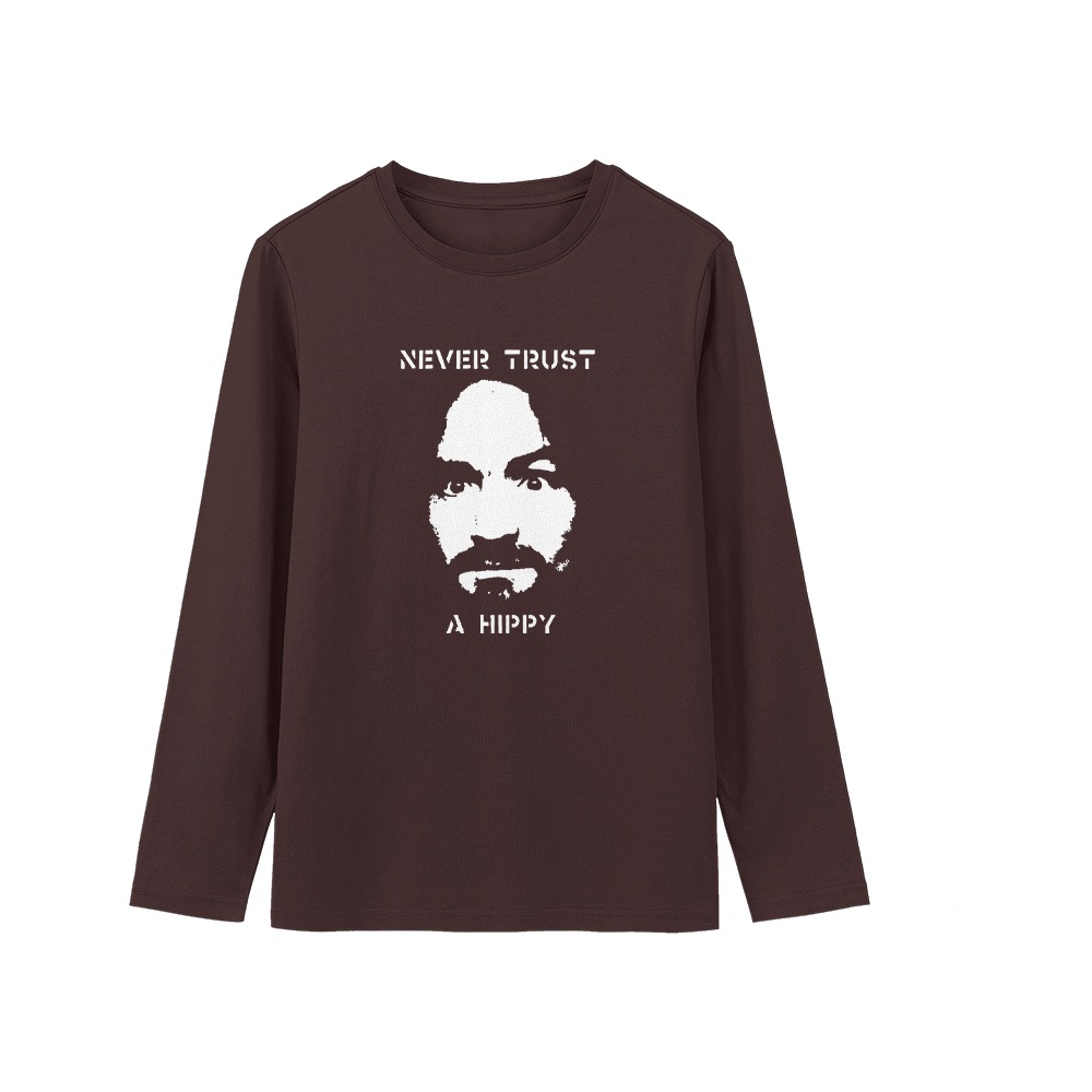 Charles Manson T-Shirt – Vintage Never Trust A Hippy Cult True Crime Graphic Tee