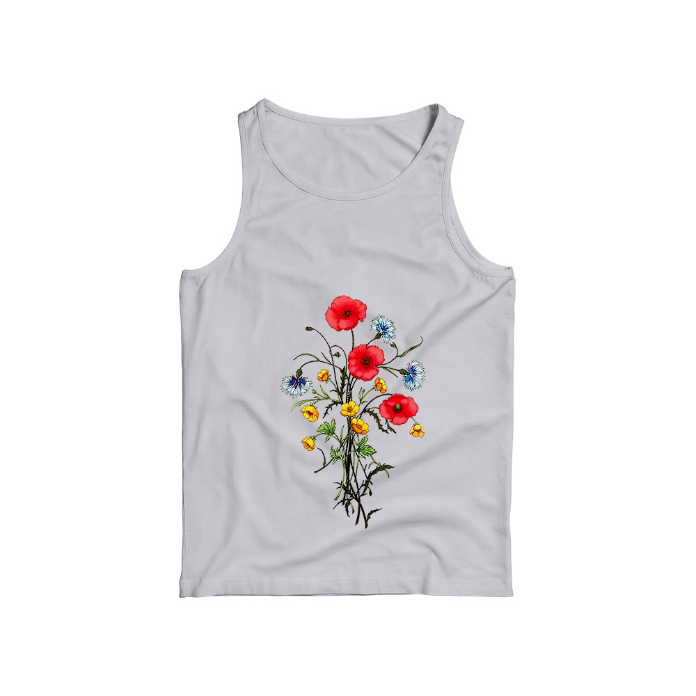 Wildflowers T-Shirt – Vintage Red Poppies Botanical Floral Graphic Tee
