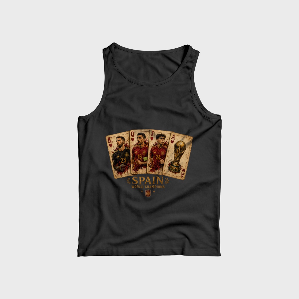 Spain World Champions Playing Cards Graphic Tank Top