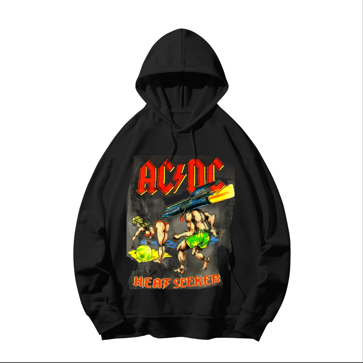 Vintage AC/DC Heatseeker World Tour 1988 T-Shirt - Retro 80s Hard Rock Band Graphic Tee - Classic Heavy Metal Concert Souvenir Shirt - Hoodie - Black