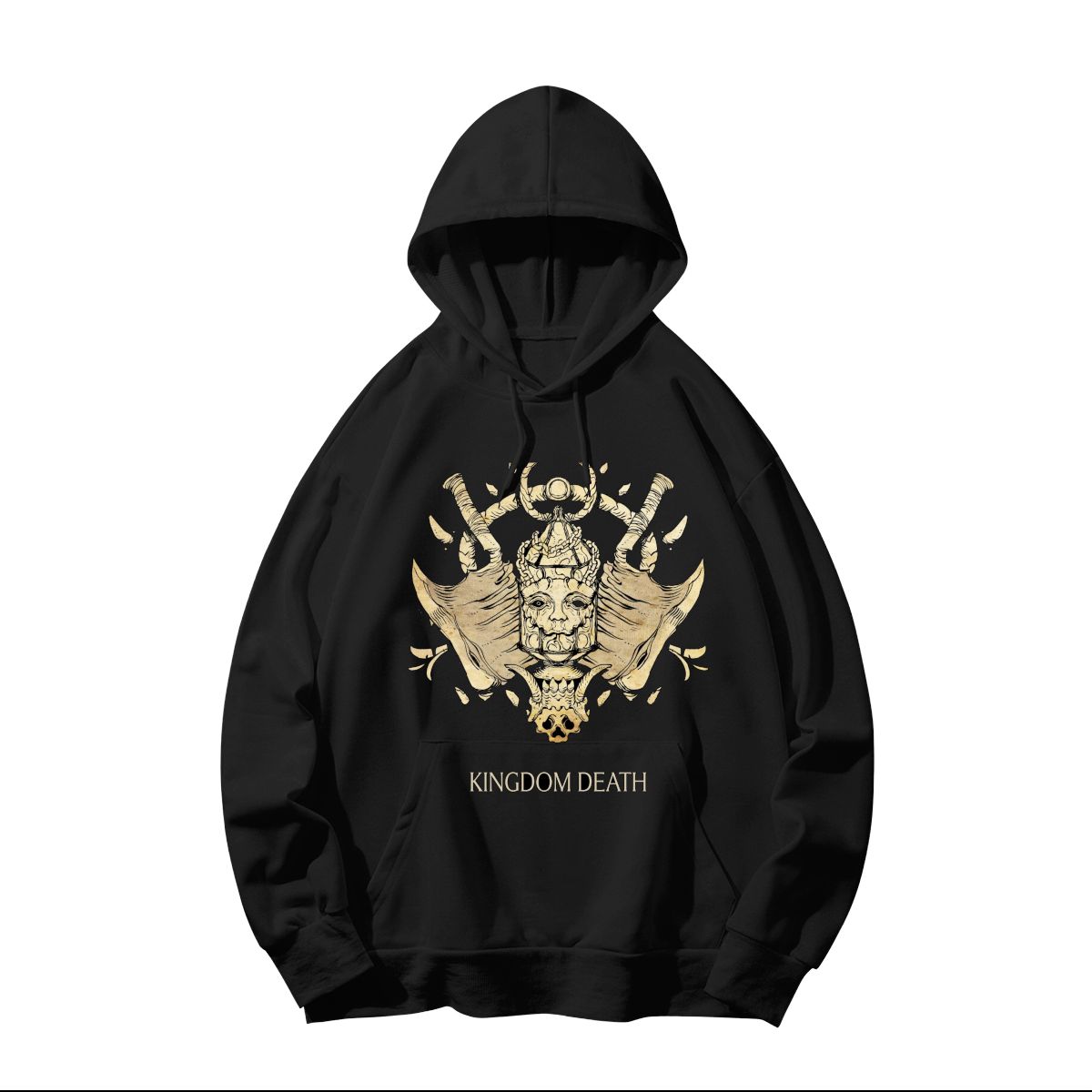 Kingdom Death Vintage Graphic T-Shirt – Gothic Skull Warrior Design Tee - Hoodie - Black