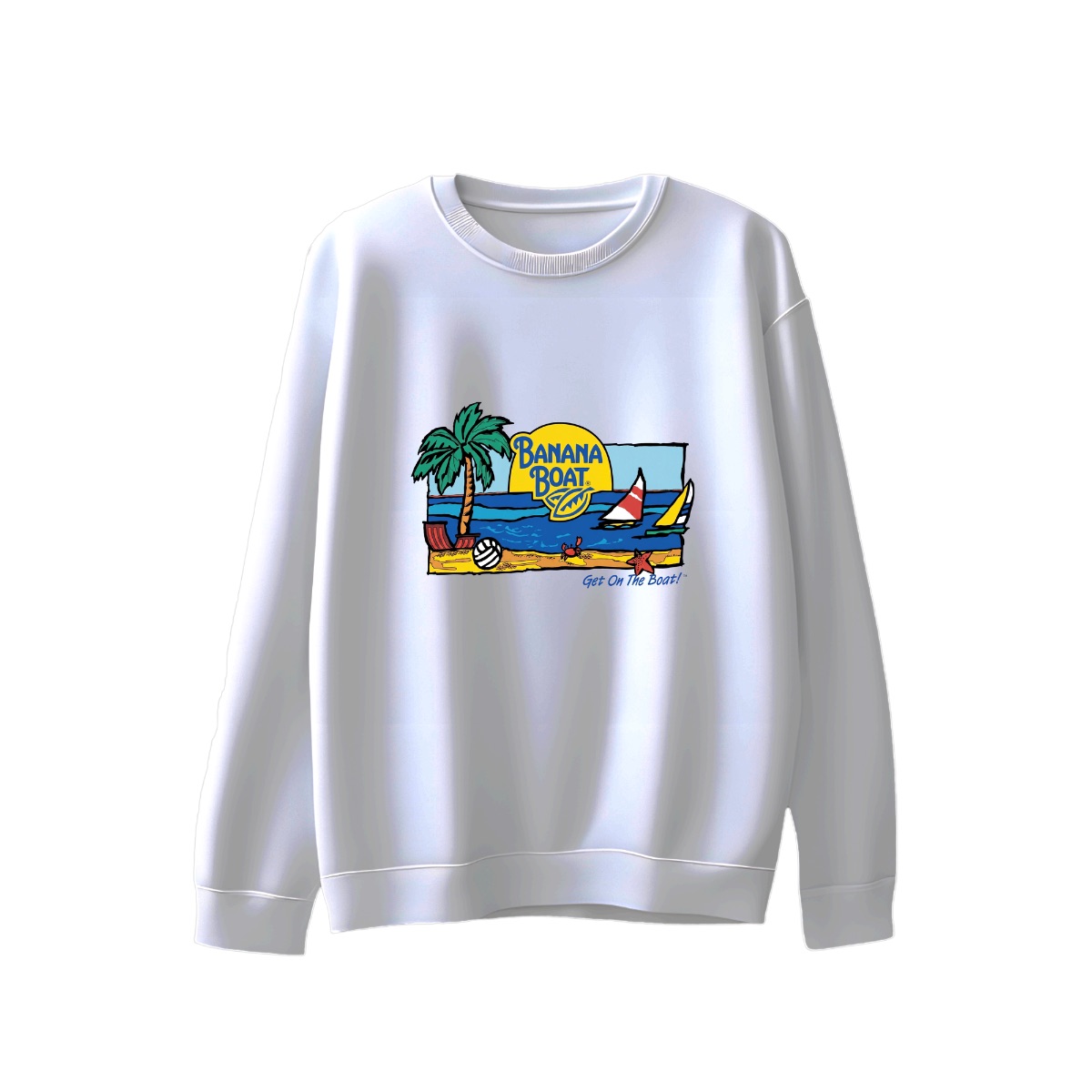 Vintage Banana Boat Sunscreen Shirt - Retro Tropical Beach Get On The Boat Graphic Tee