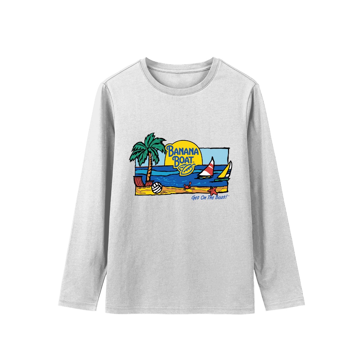 Vintage Banana Boat Sunscreen Shirt - Retro Tropical Beach Get On The Boat Graphic Tee