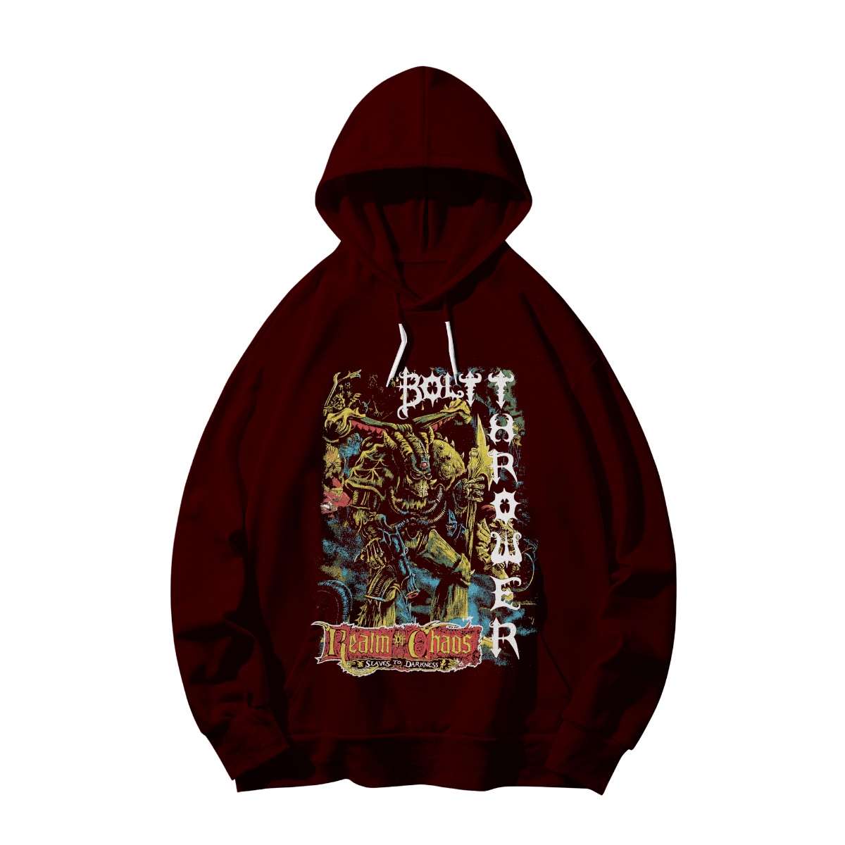 Vintage Bolt Thrower Realm of Chaos T-Shirt, Old School Death Metal Shirt, UK Death Metal Band Graphic Tee, Warhammer Fantasy Merch - Hoodie - Red