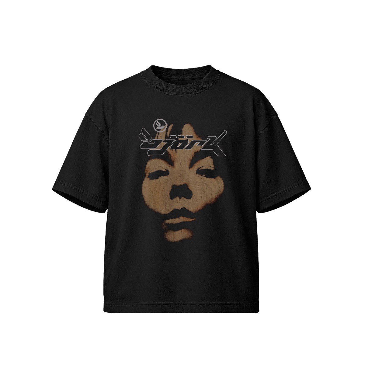 Vintage Bjork Portrait T-Shirt, 90s Electronic Pop Graphic Tee, Retro Icelandic Singer Face Art Shirt, Avant-Garde Streetwear Merch