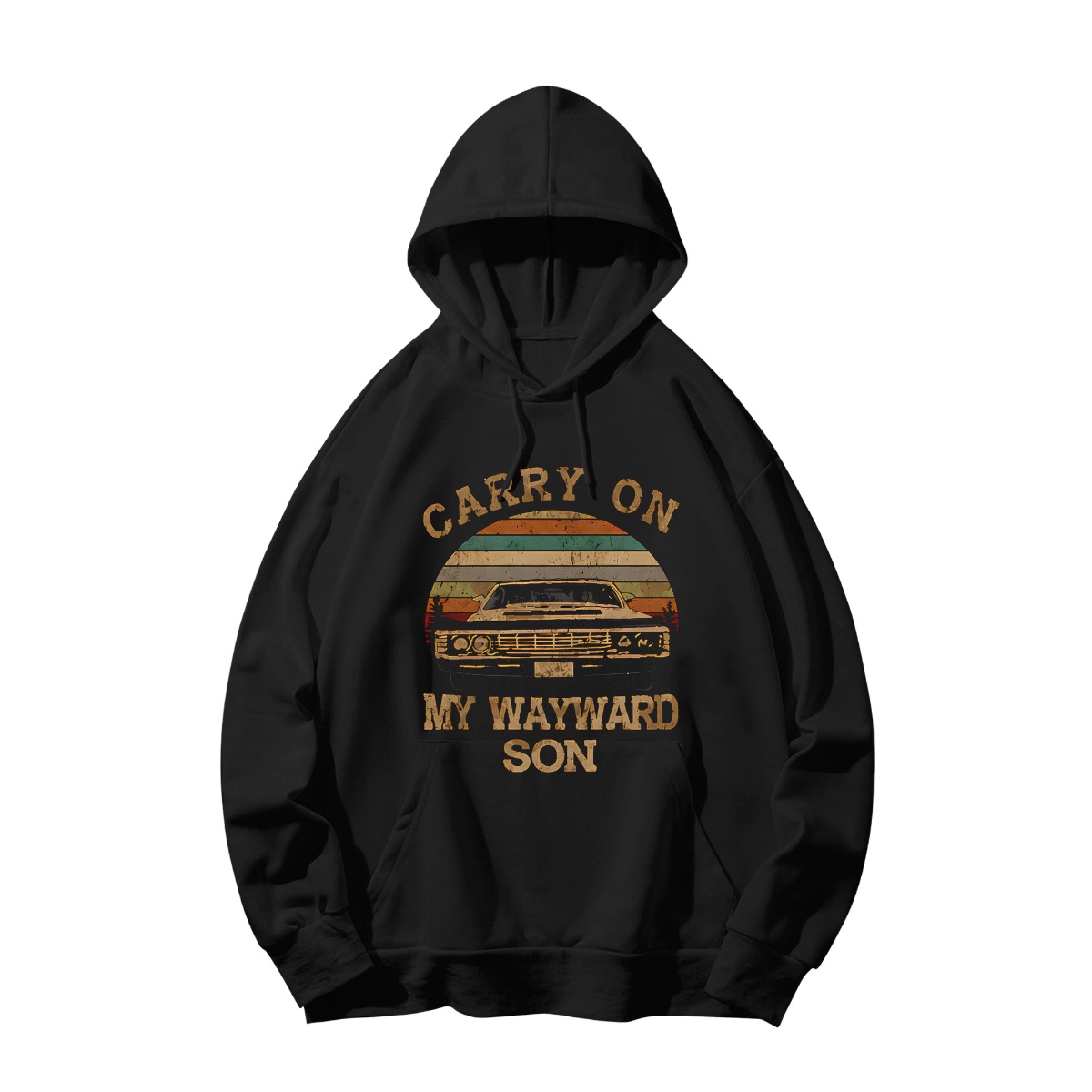 Carry On My Wayward Son Vintage Muscle Car T-Shirt - Classic Rock Impala Sunset Retro Graphic Tee - Tank Top - Black