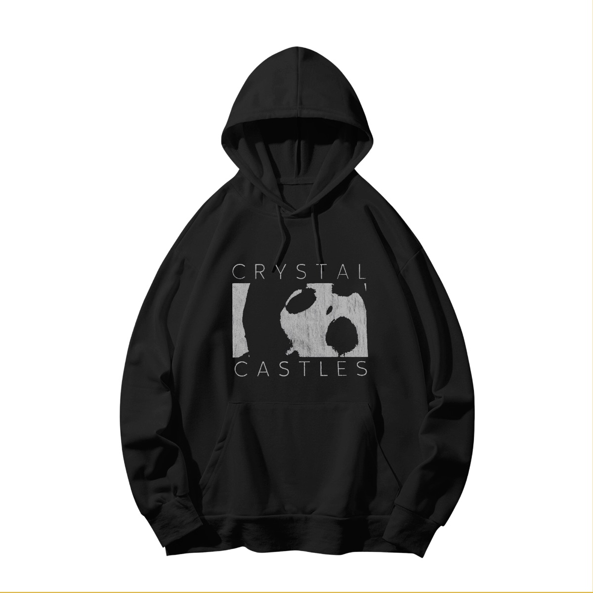 Crystal Castles Distressed Logo T-Shirt | Industrial Synthpop Band Shirt | Minimalist Goth Alt Apparel - Short Sleeve T-Shirt - Black