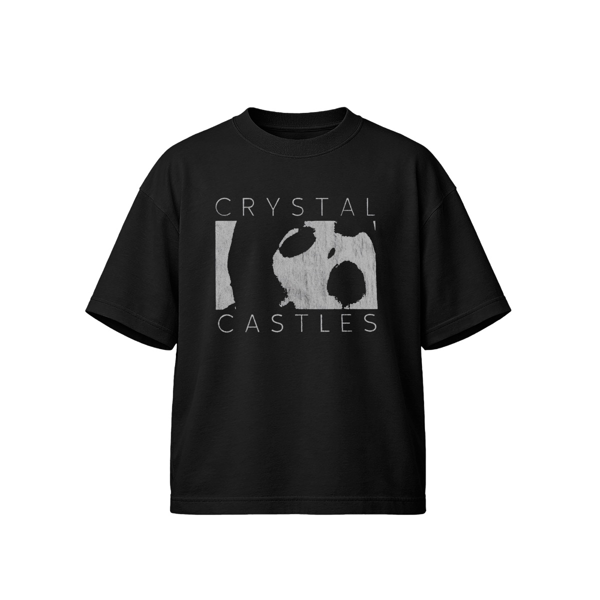 Crystal Castles Distressed Logo T-Shirt | Industrial Synthpop Band Shirt | Minimalist Goth Alt Apparel