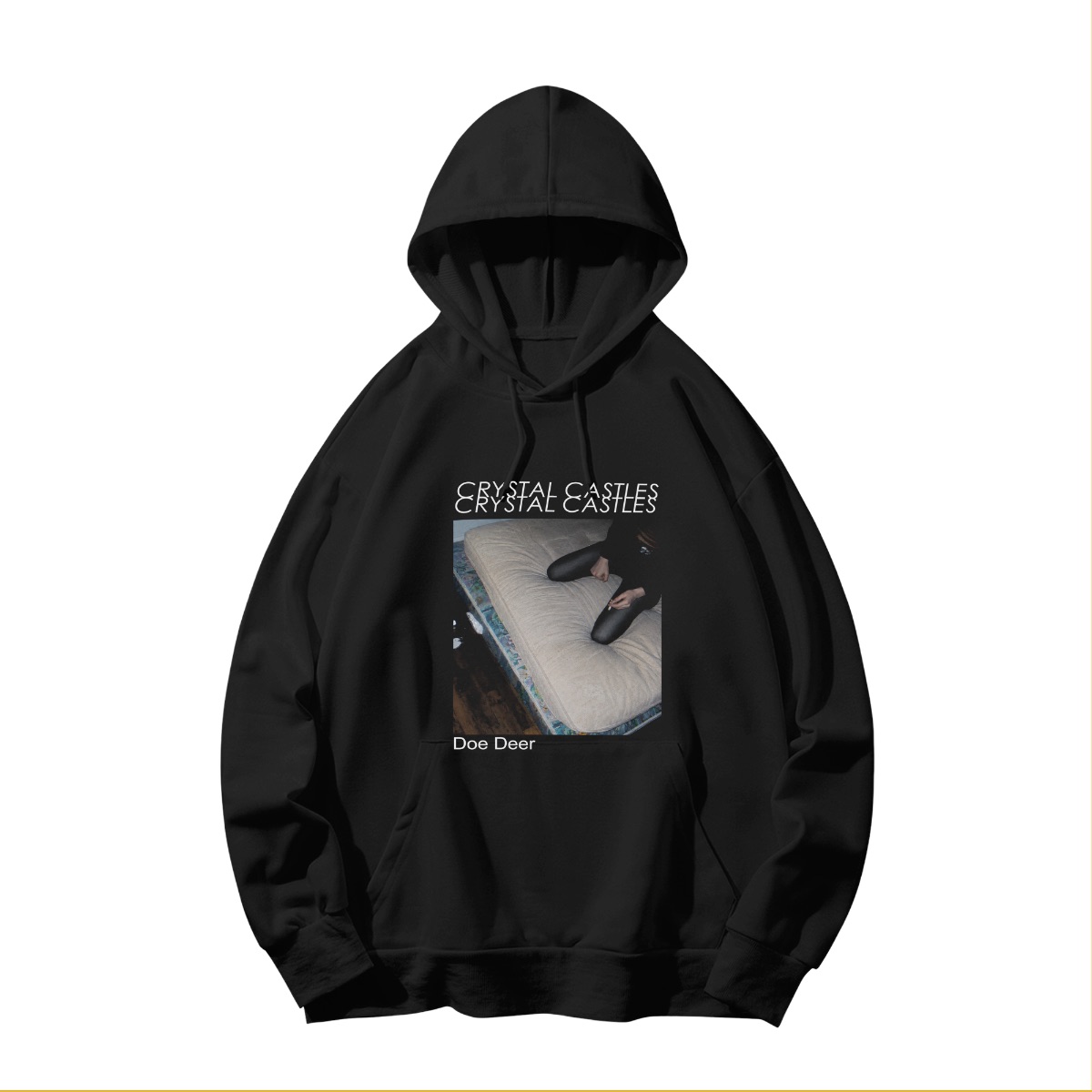 Crystal Castles Doe Deer EP T-Shirt | Electro Noise Synthpop Album Cover Tee | Y2K Indie Sleaze Merch - Long Sleeve Shirt - Black