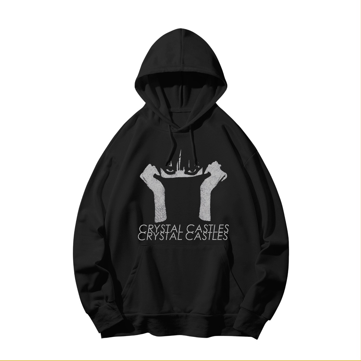 Vintage Crystal Castles Graphic T-Shirt | Synthpop Indietronica Band Shirt | Gothic Alt Aesthetic Streetwear Tee - Sweatshirt - Black