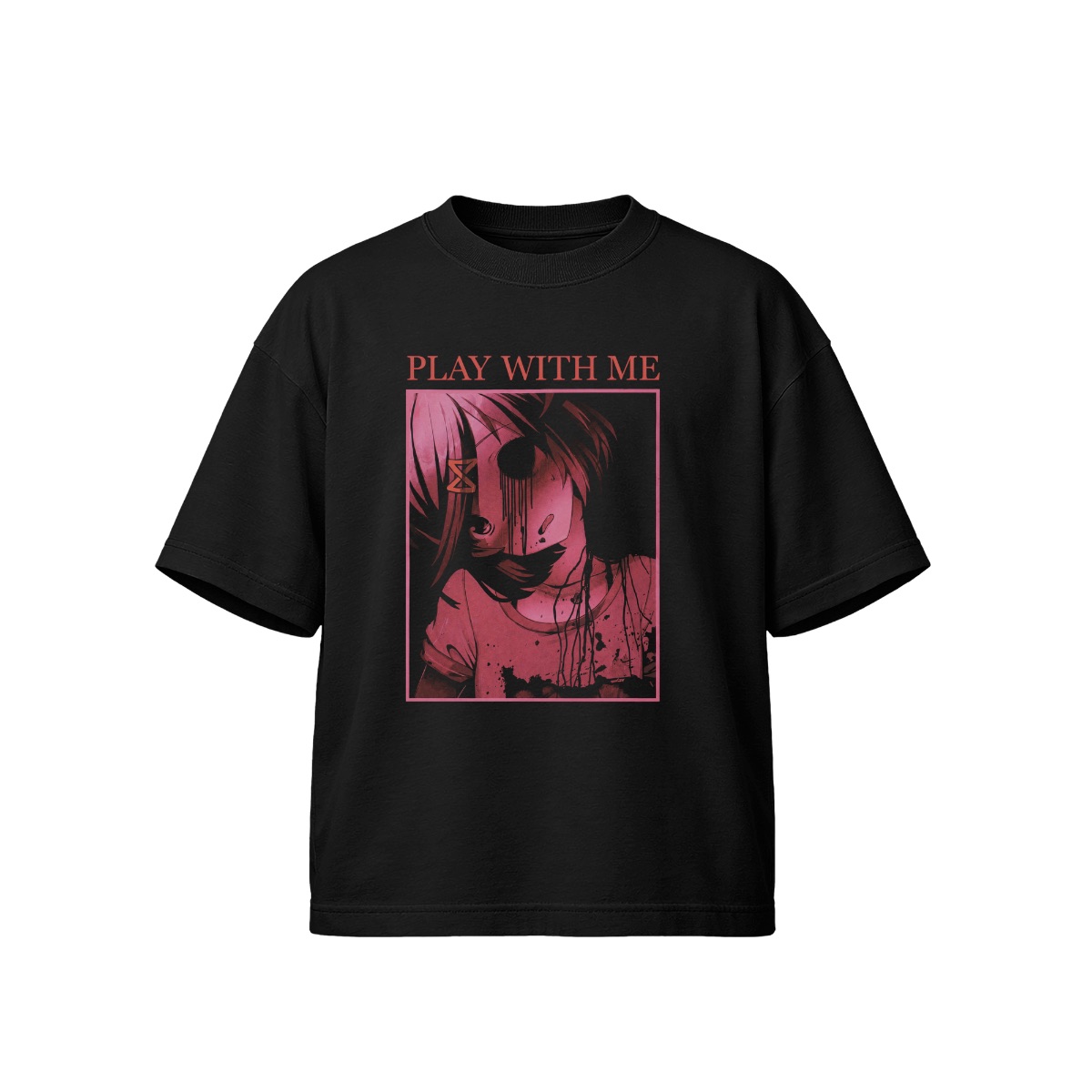 Doki Doki Literature Club Play With Me T-Shirt | DDLC Horror Anime Graphic Tee | Glitch Aesthetic Otaku Apparel