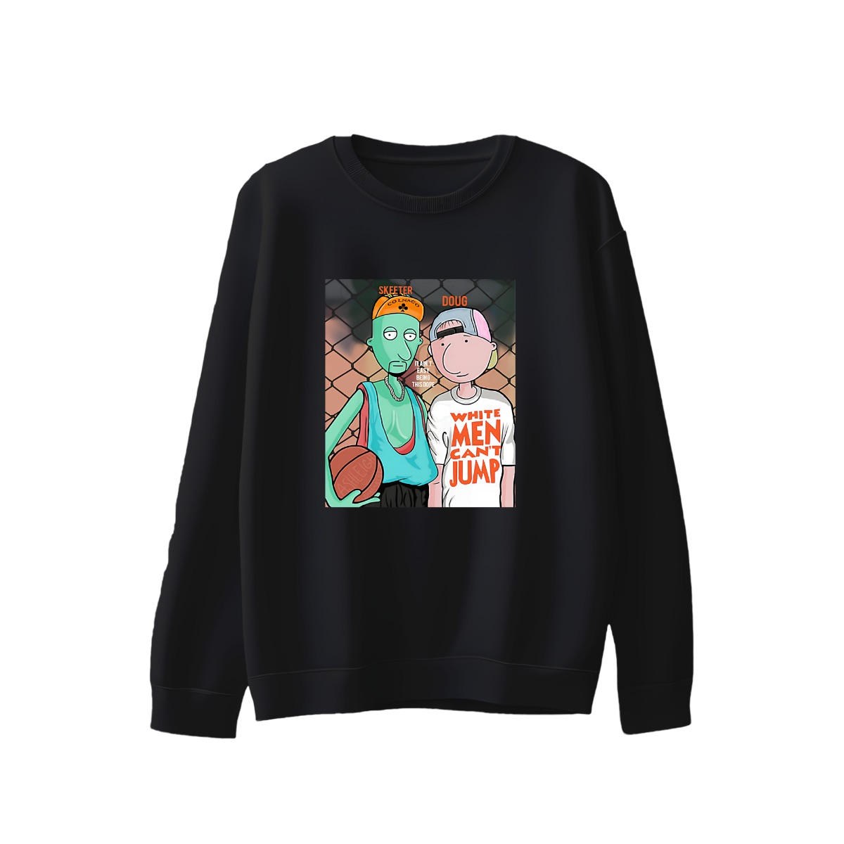Doug & Skeeter White Men Can't Jump T-Shirt | Vintage 90s Cartoon Parody Tee | Retro Basketball Pop Culture Shirt