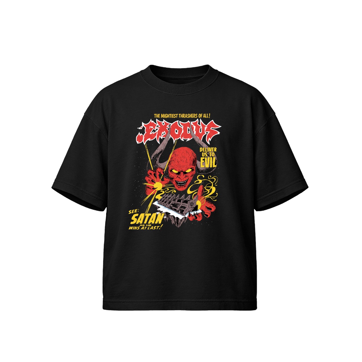 Exodus Deliver Us to Evil Thrash Metal T-Shirt | Bay Area Thrash Band Merch | Vintage Heavy Metal Tee