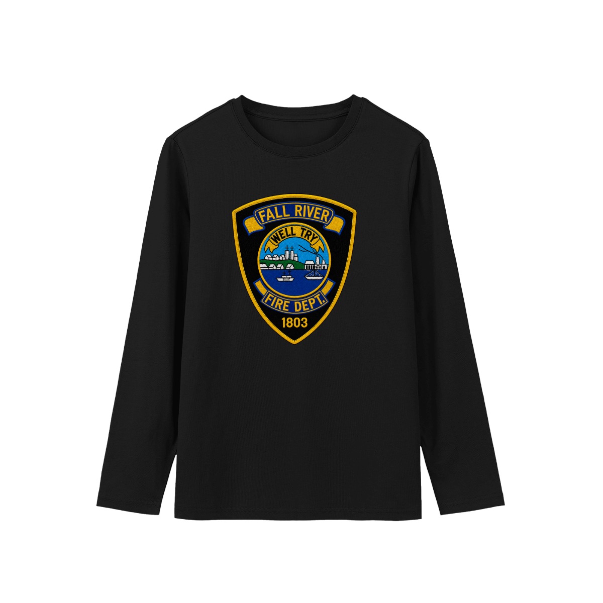 Fall River Fire Department T-Shirt | 1803 Est. Municipal Firefighter Patch Tee | Emergency Services Merch