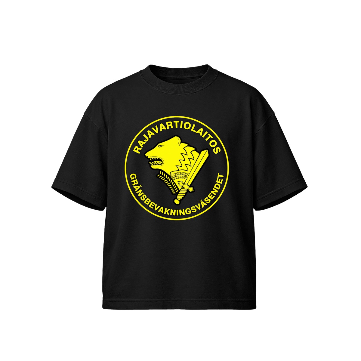 Rajavartiolaitos Finnish Border Guard T-Shirt | Military Bear & Sword Insignia Tee | Nordic Defense Merch