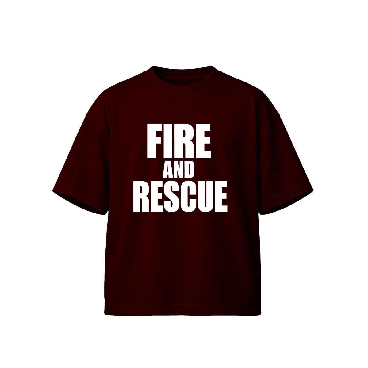 Fire and Rescue Bold Typography T-Shirt | First Responder Emergency Services Tee | Heavyweight Utility Shirt