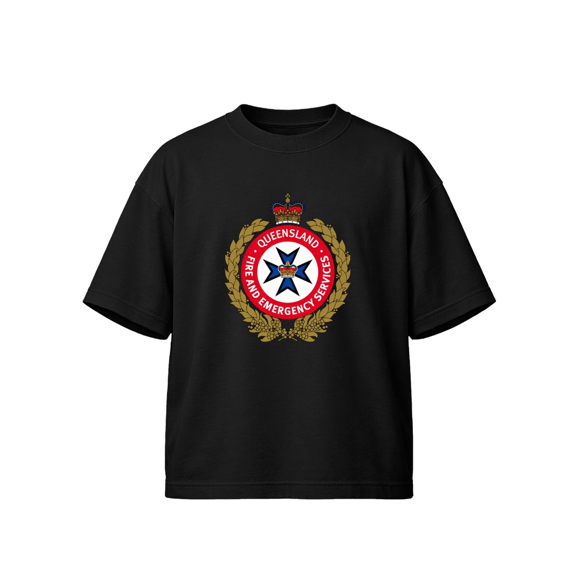 Queensland Fire and Emergency Services T-Shirt | QFES Official Emblem Tee | Australian Firefighter Merch