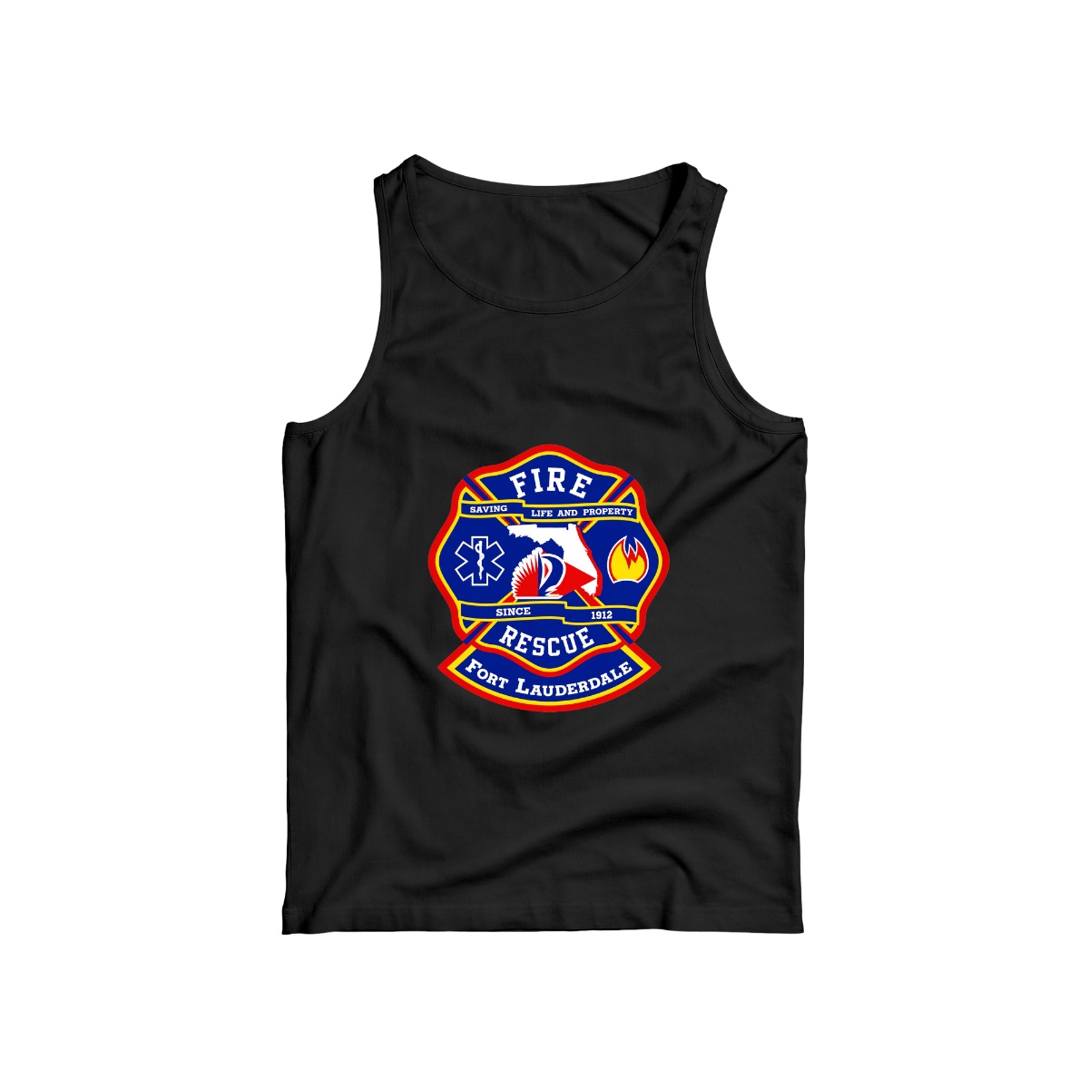 Fort Lauderdale Fire Rescue Emblem T-Shirt | Florida Fire Department Logo Tee | First Responder Merch