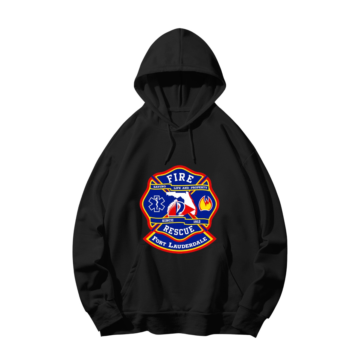 Fort Lauderdale Fire Rescue Emblem T-Shirt | Florida Fire Department Logo Tee | First Responder Merch
