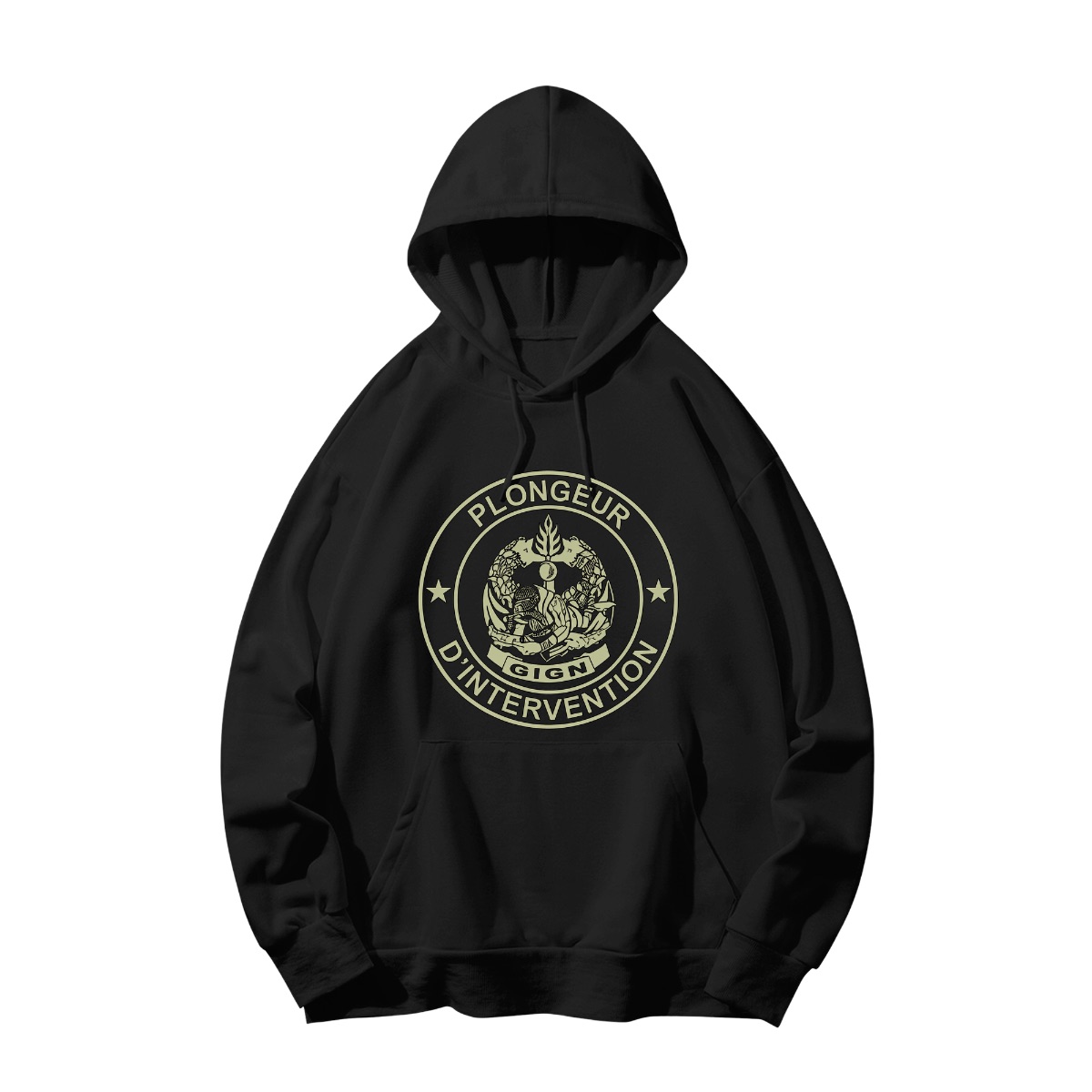 GIGN Plongeur d'Intervention T-Shirt | French Special Forces Combat Diver Insignia Tee | Tactical Military Merch - Sweatshirt - Black