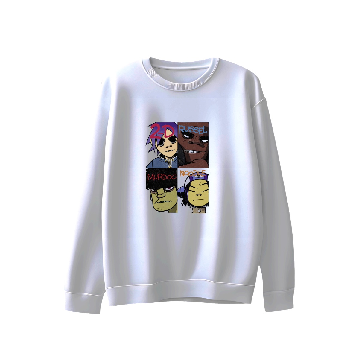 Gorillaz Band Members T-Shirt | 2-D Russel Murdoc Noodle Retro Indie Rock Merch | Alternative Virtual Band Tee