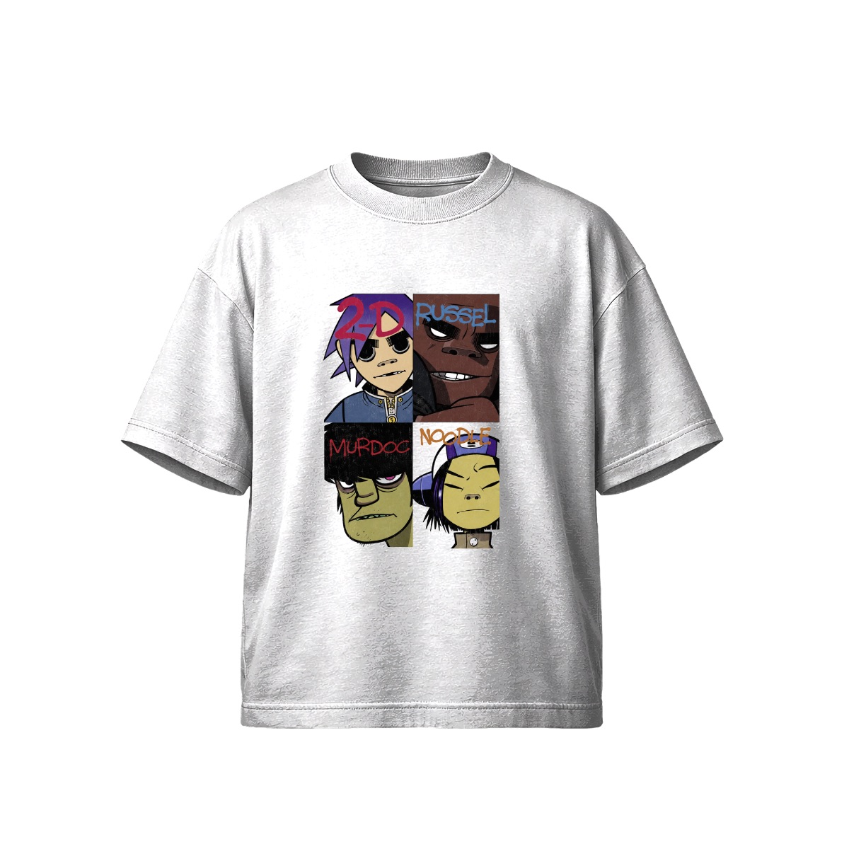Gorillaz Band Members T-Shirt | 2-D Russel Murdoc Noodle Retro Indie Rock Merch | Alternative Virtual Band Tee