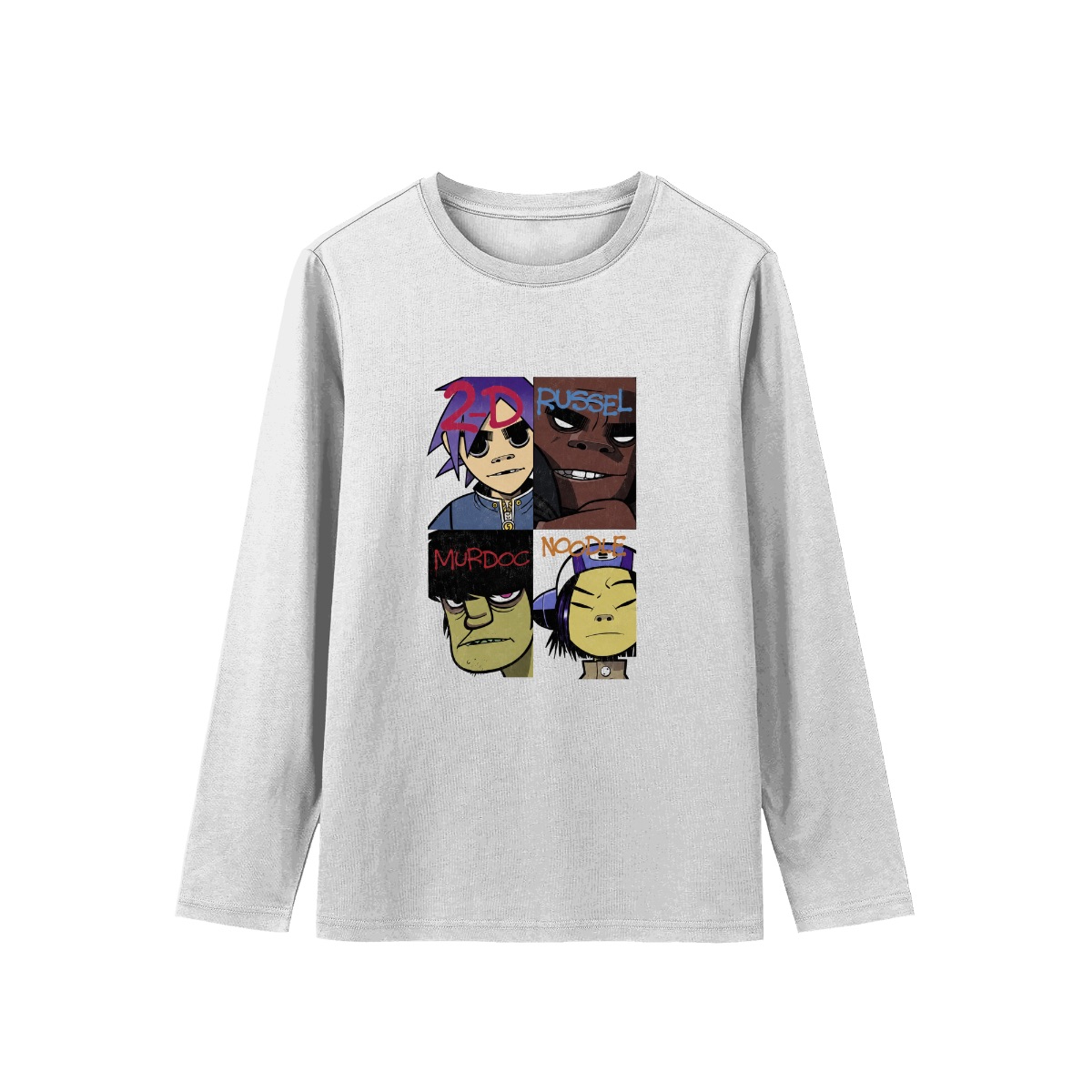 Gorillaz Band Members T-Shirt | 2-D Russel Murdoc Noodle Retro Indie Rock Merch | Alternative Virtual Band Tee