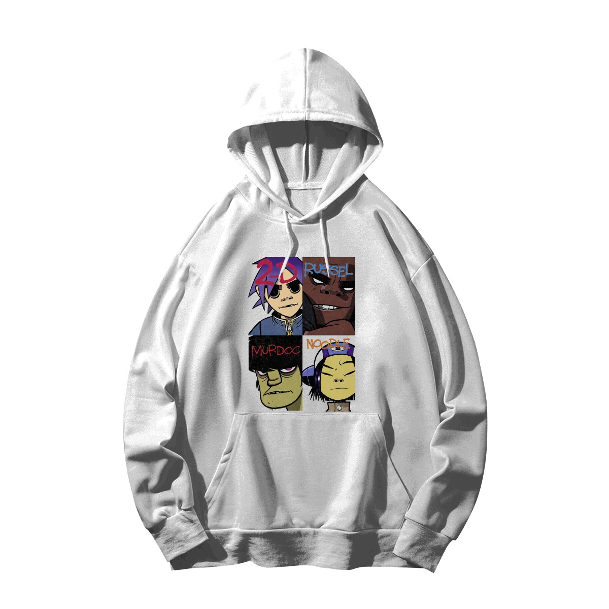 Gorillaz Band Members T-Shirt | 2-D Russel Murdoc Noodle Retro Indie Rock Merch | Alternative Virtual Band Tee - Tank Top - White