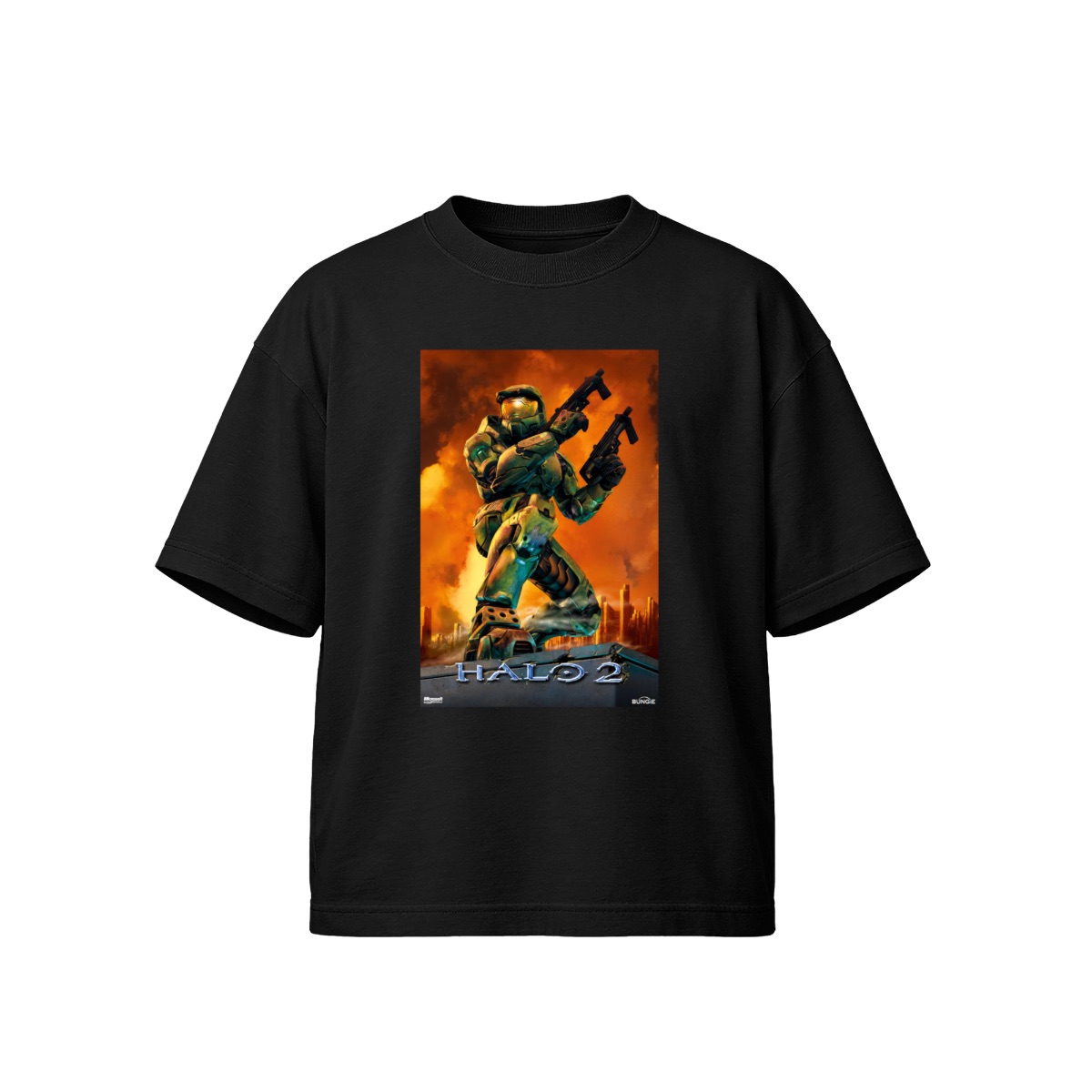 Halo 2 Master Chief T-Shirt | Classic Xbox Sci-Fi FPS Gaming Merch | Dual Wield Master Chief Tee