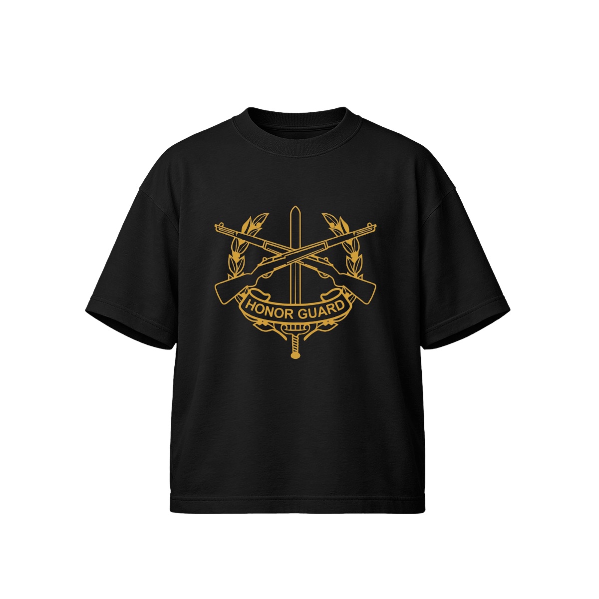 US Military Honor Guard T-Shirt | Ceremonial Rifle & Sword Insignia Tee | Armed Forces Veteran Merch