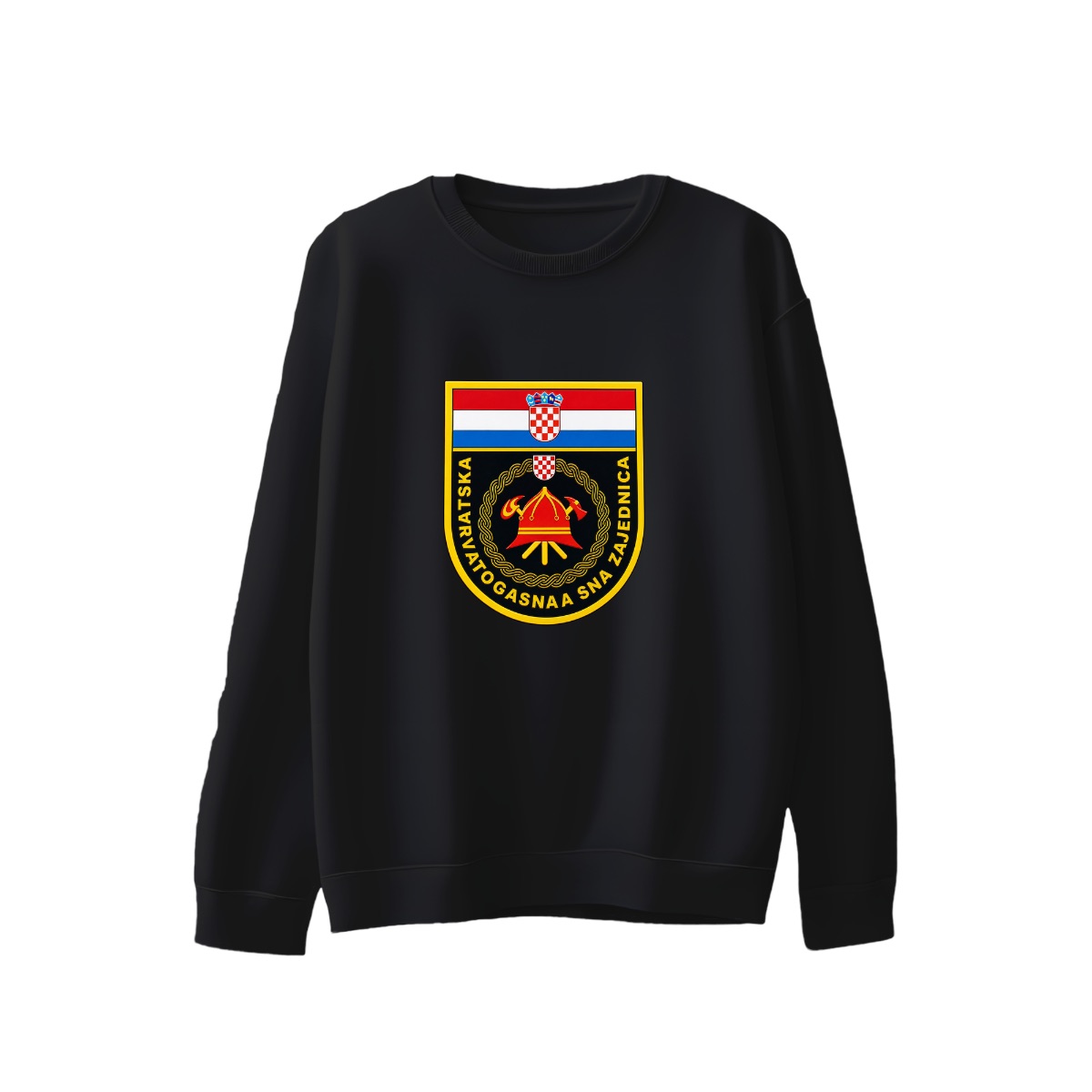 Croatian Fire Department Shield T-Shirt | Hrvatska Vatrogasna Zajednica Emblem Tee | Municipal Firefighter Merch