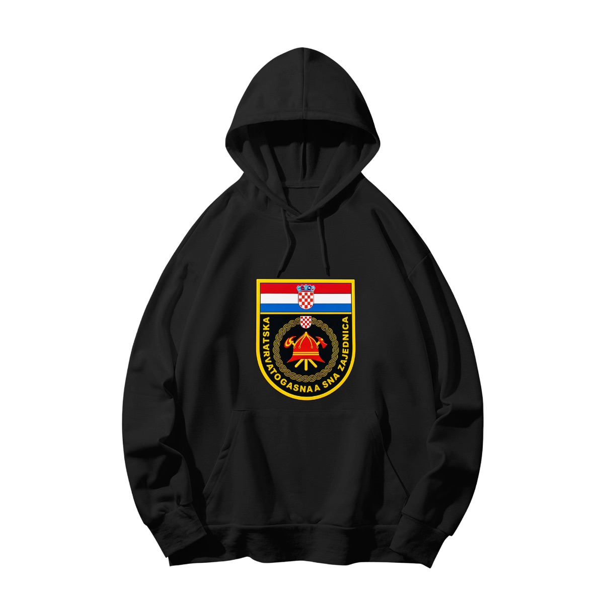 Croatian Fire Department Shield T-Shirt | Hrvatska Vatrogasna Zajednica Emblem Tee | Municipal Firefighter Merch