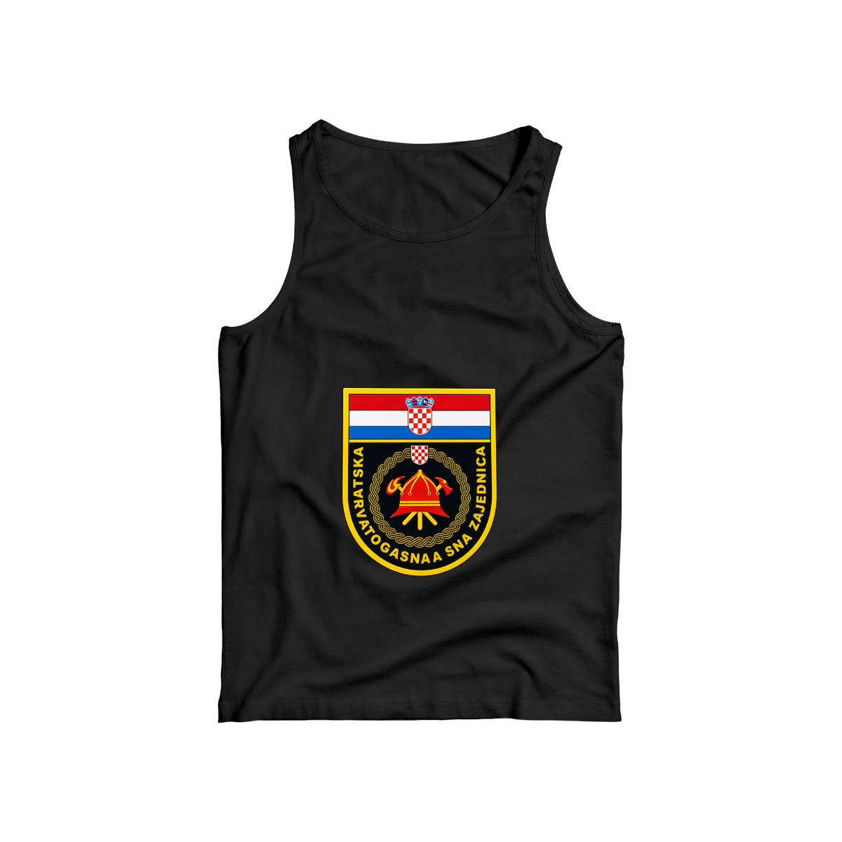 Croatian Fire Department Shield T-Shirt | Hrvatska Vatrogasna Zajednica Emblem Tee | Municipal Firefighter Merch