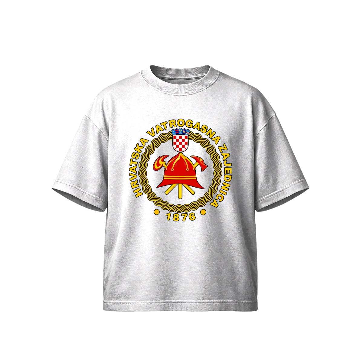 Croatian Fire Service 1876 Est. T-Shirt | HVZ Historical Firefighter Emblem Tee | European Fire Dept Merch