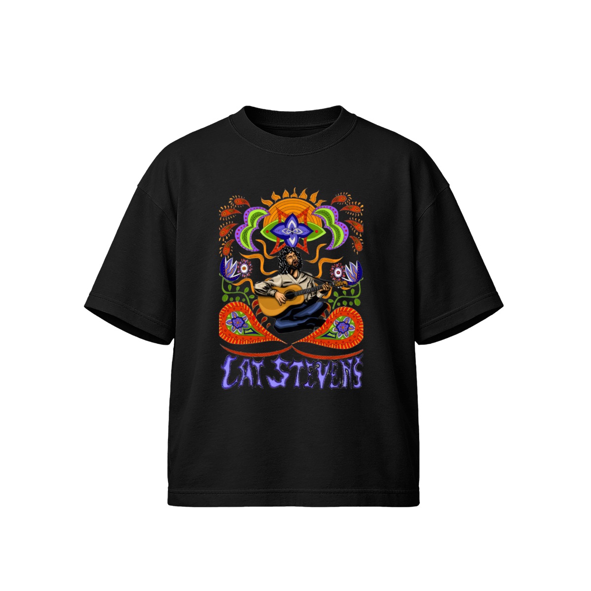 Cat Stevens Vintage Psychedelic T-Shirt | Folk Rock Classic Music Merch | 70s Retro Graphic Tee