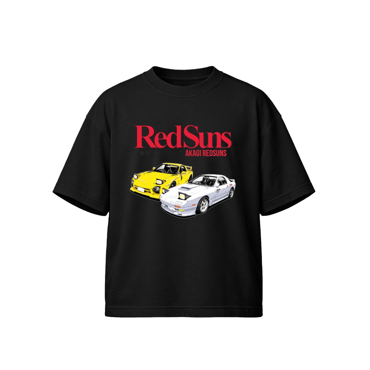 Initial D Akagi RedSuns T-Shirt | Mazda RX-7 Street Racing Anime Merch | Retro JDM Graphic Tee
