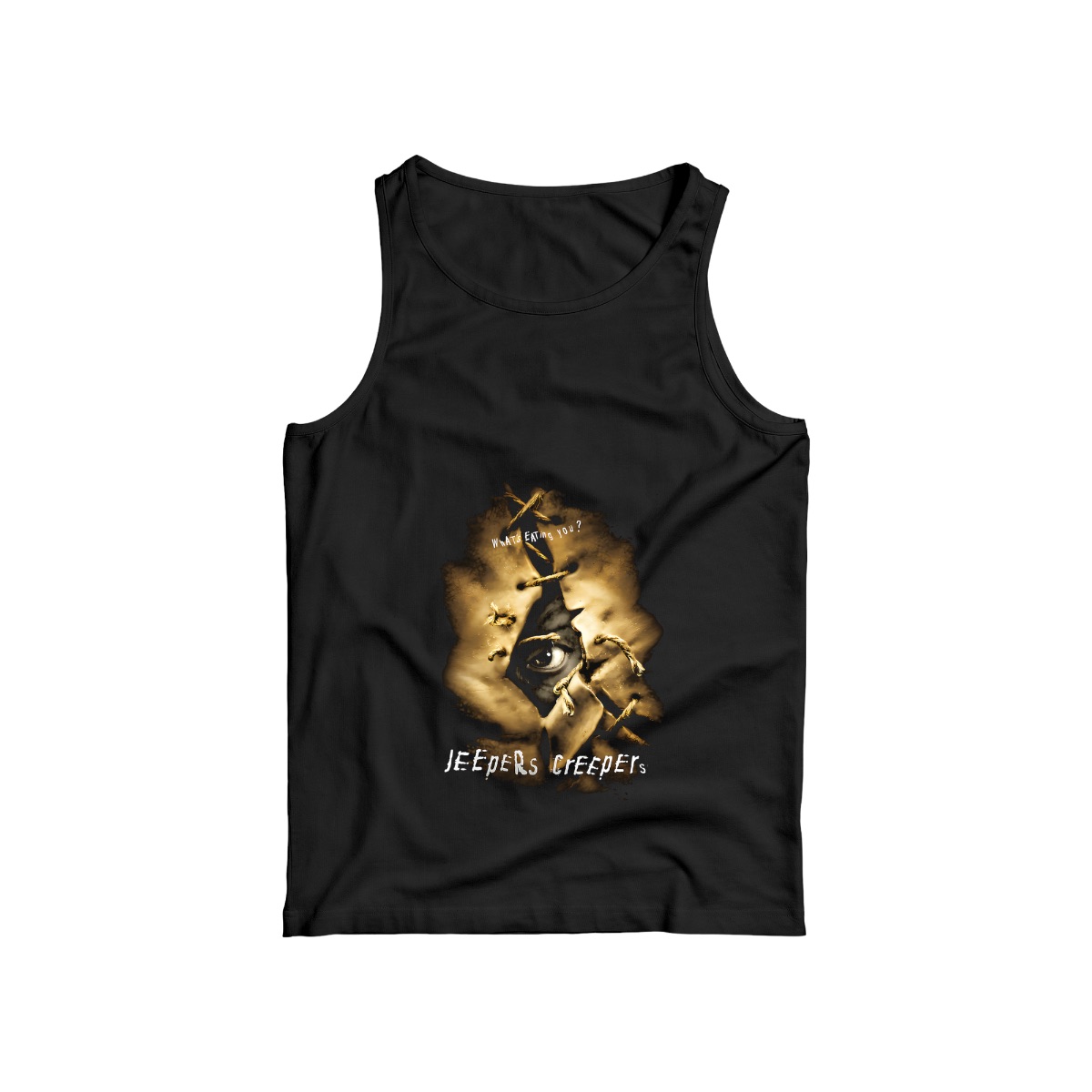 Jeepers Creepers Horror Movie T-Shirt | Creepy Eye Stitched Leather Quote Merch | Cult Horror Tee