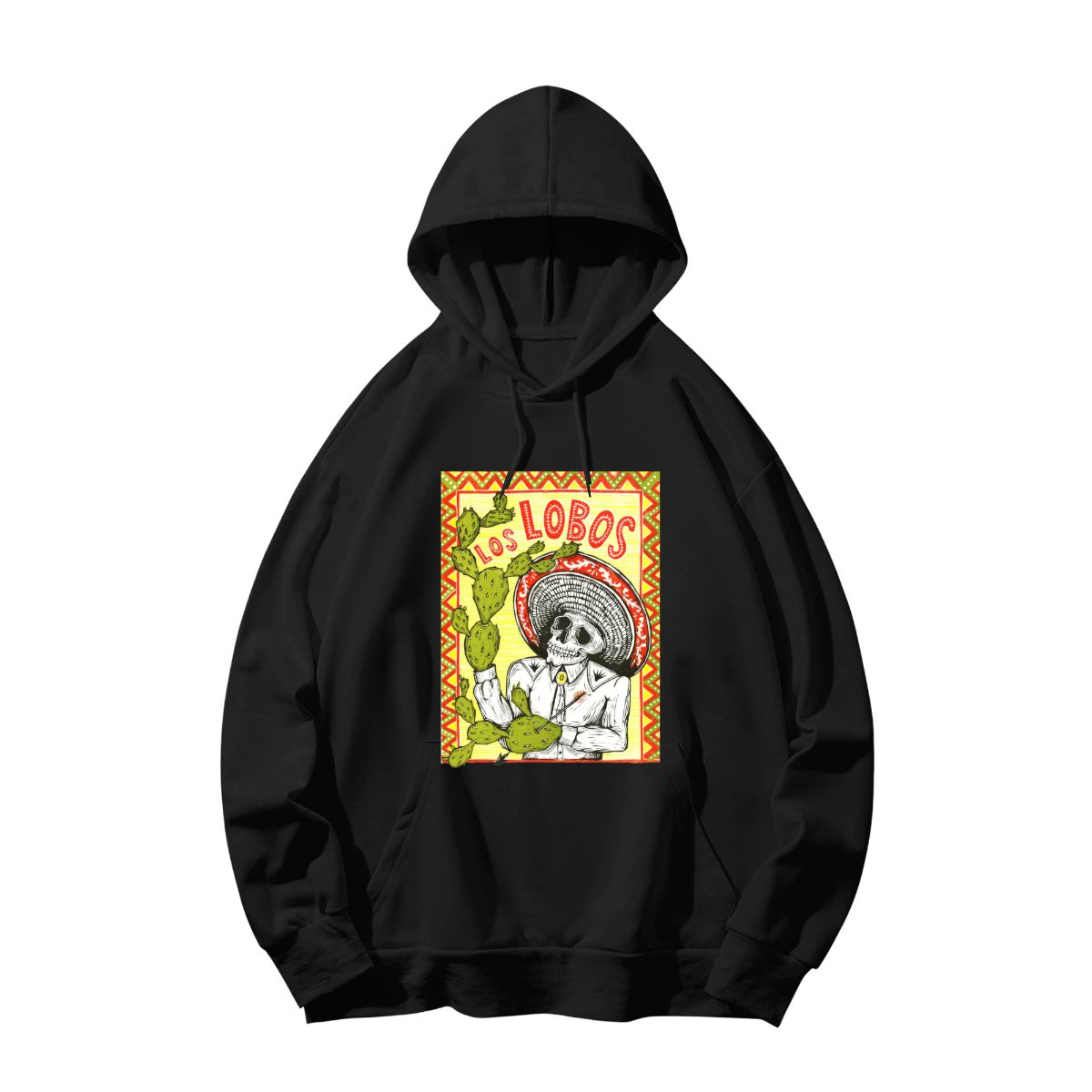 Los Lobos Mexican Skeleton T-Shirt | Sombrero & Cacti Folk Rock Merch | Vintage Art Tee