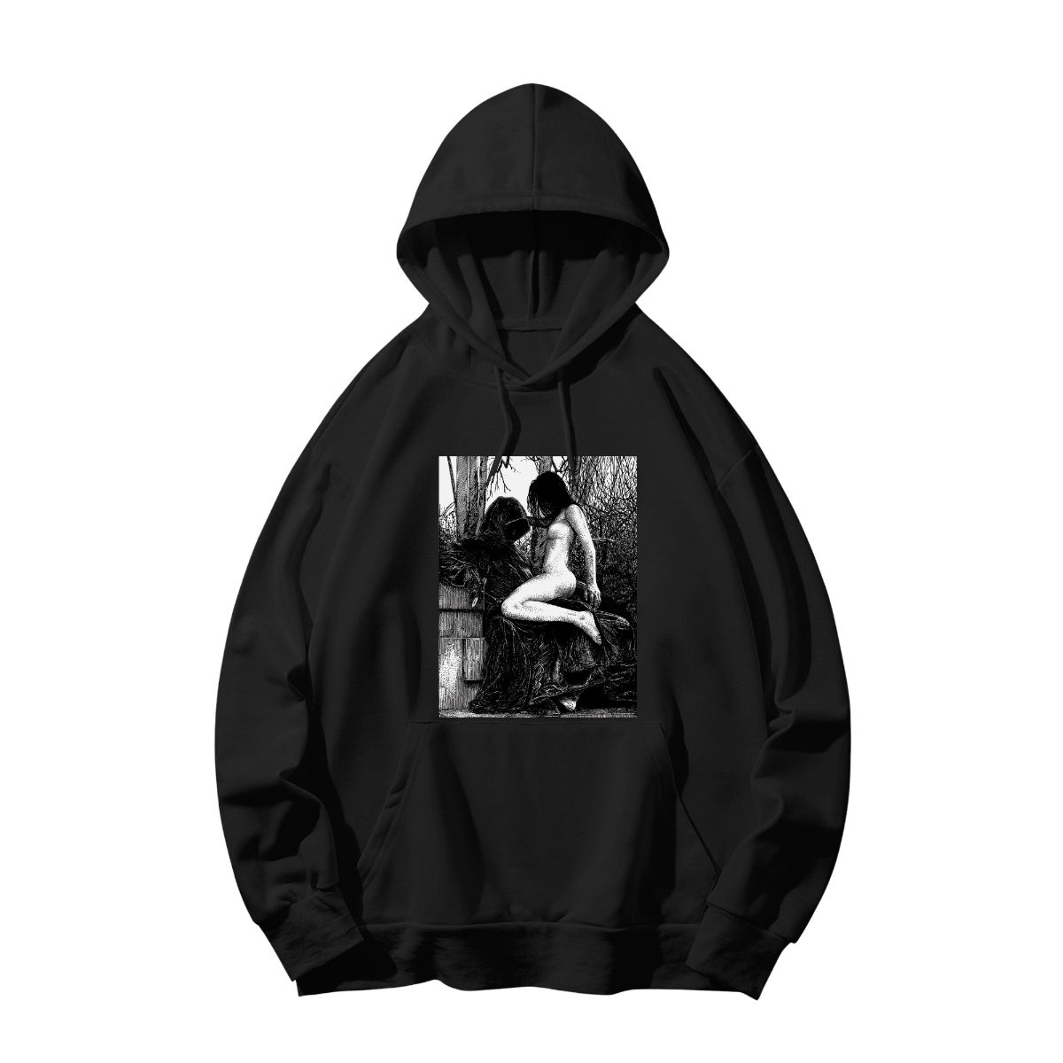 Gothic Grim Reaper & Maiden T-Shirt | Dark Fantasy Death Art | Vintage Engraving Graphic Tee