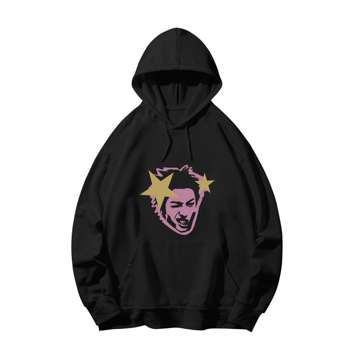 Punk Rocker Graphic T-Shirt | Pink & Yellow Star Aesthetic Merch | Alternative Music Tee - Tank Top - Black