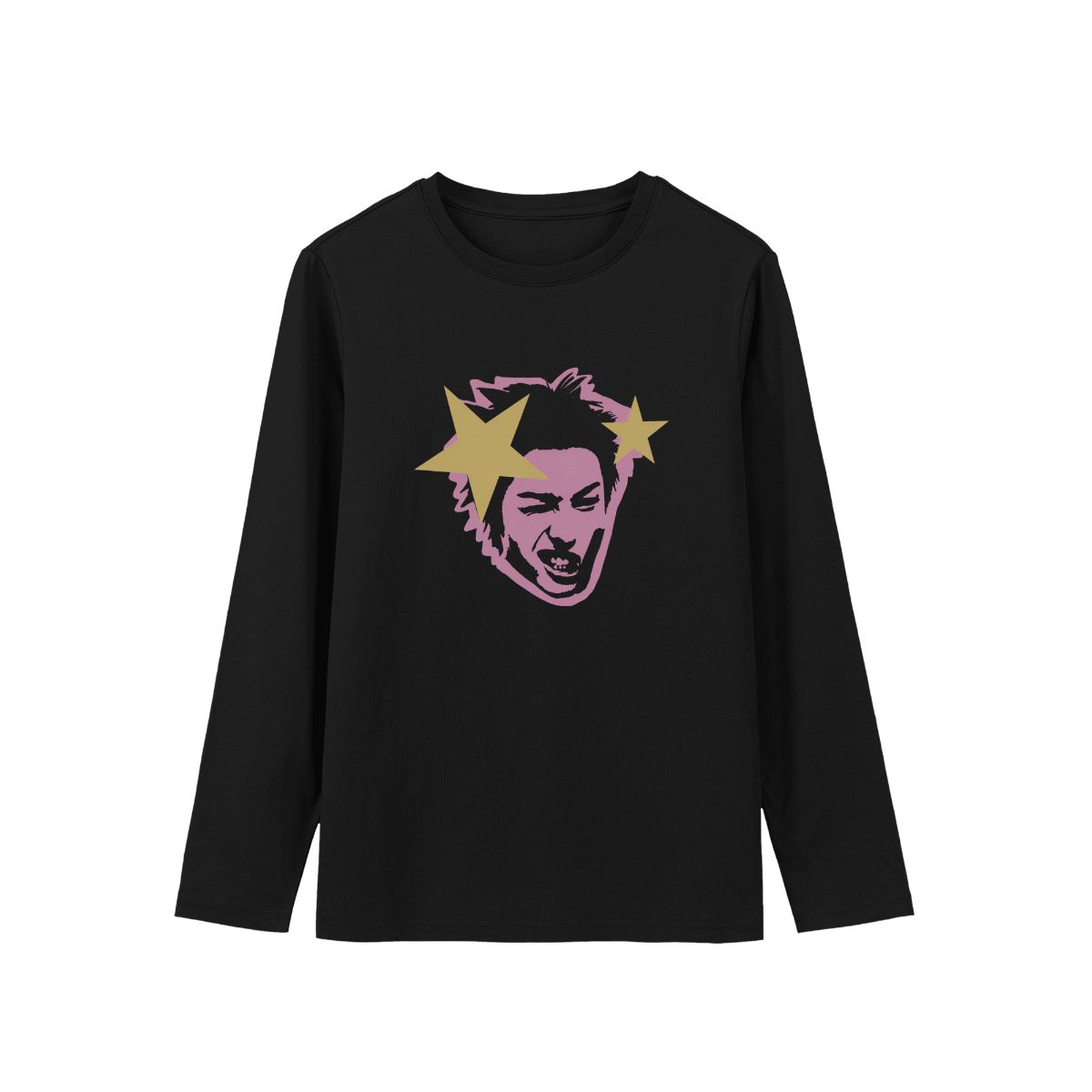 Punk Rocker Graphic T-Shirt | Pink & Yellow Star Aesthetic Merch | Alternative Music Tee