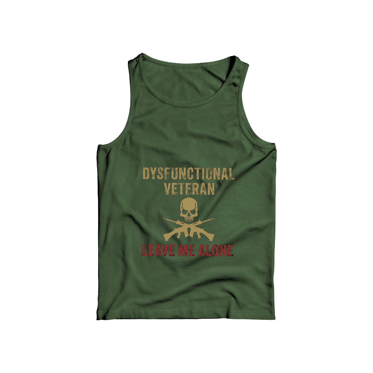 Dysfunctional Veteran Leave Me Alone T-Shirt | Military Humor Skull & Rifle Tee
