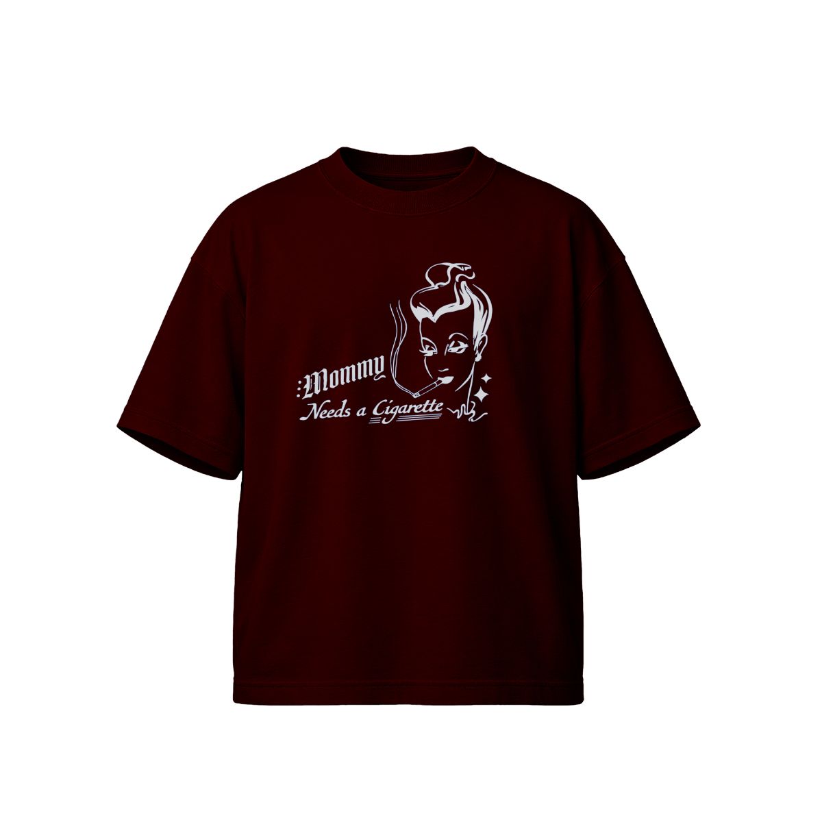 Mommy Needs a Cigarette Retro T-Shirt | Vintage Pinup Humor Graphic Tee