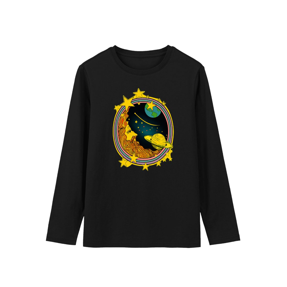 Vintage Celestial Moon T-Shirt | Space Astronomy & Retro Planets Graphic Tee
