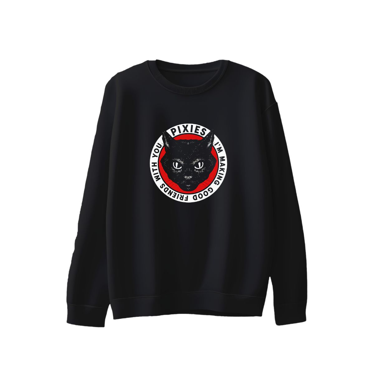 Pixies T-Shirt | Tame Black Cat Retro Badge Alternative Rock Merch