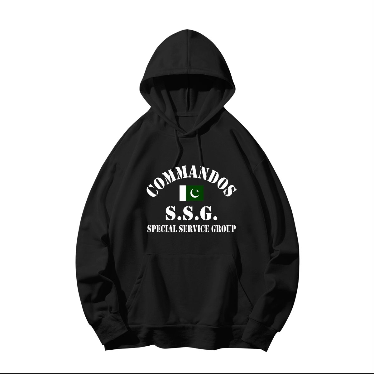 Pakistan SSG Commandos Special Forces T-Shirt | Military Back Print Tee - Long Sleeve Shirt - Black