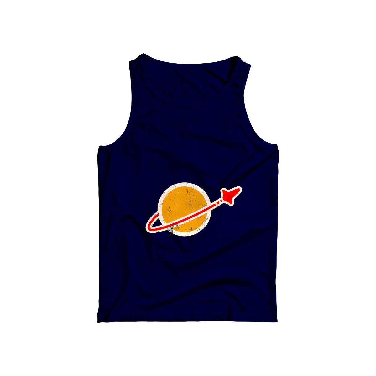 Vintage Planet & Rocket Graphic T-Shirt | Retro Space Exploration Tee